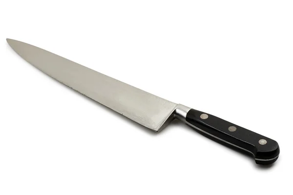 Close up de uma faca usada no fundo branco — Fotografia de Stock