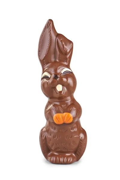 Csokoládé húsvéti nyuszi fehér háttér — Stock Fotó