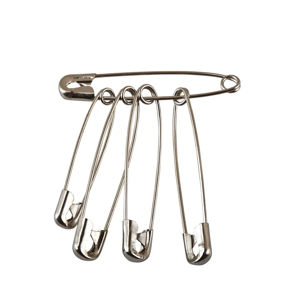 Series of safety pin isolated on white background. ( clipping pa — Stock Photo, Image