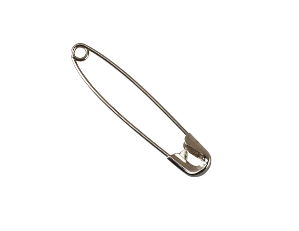 Safety pin isolated on white background. ( clipping path ) — Stock Photo, Image