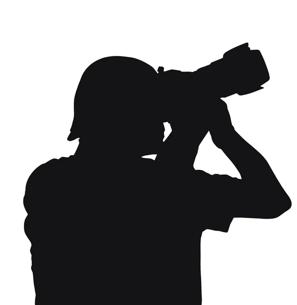 Silhouet van een mannen handen gehouden camera (uitknippad) — Stockfoto