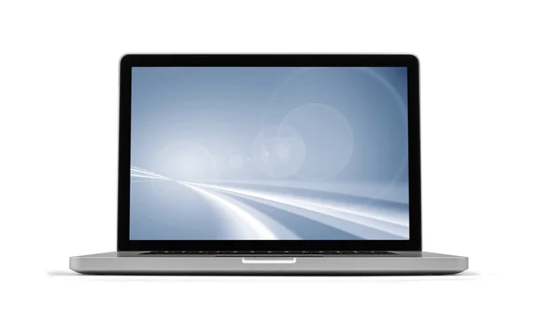 Laptop with screensaver isolated on white, clipping path includ — Stock Photo, Image