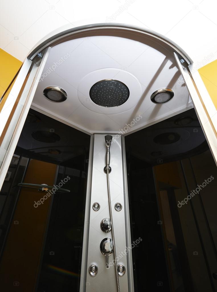 Interior of shower room with hydro jets