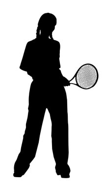 Tenis oynayan kız. ( kırpma yolu )