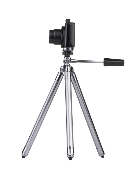 Vintage little Photo tripod with camera — Stock Photo, Image