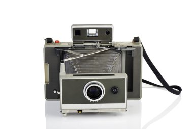 Vintage anlık fotoğraf makinesi beyaz