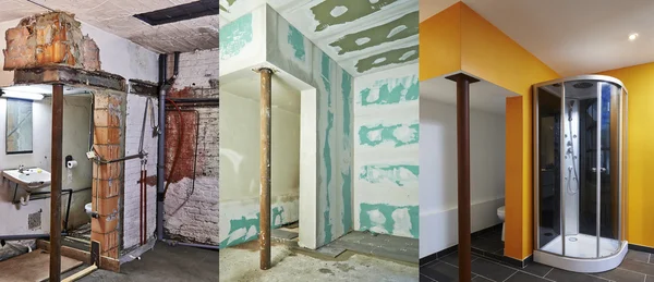 yenileme ve Alçıpan-Alçıpan bir bathroo'nin inşaatı