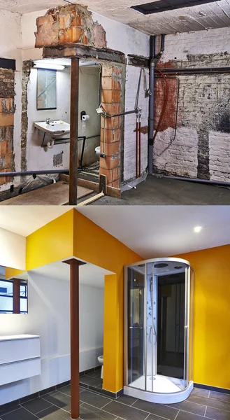 önce ve sonra bir banyo yenileme