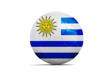 futbol topları ile takım bayrakları, Brezilya 2014. d grubu, uruguay