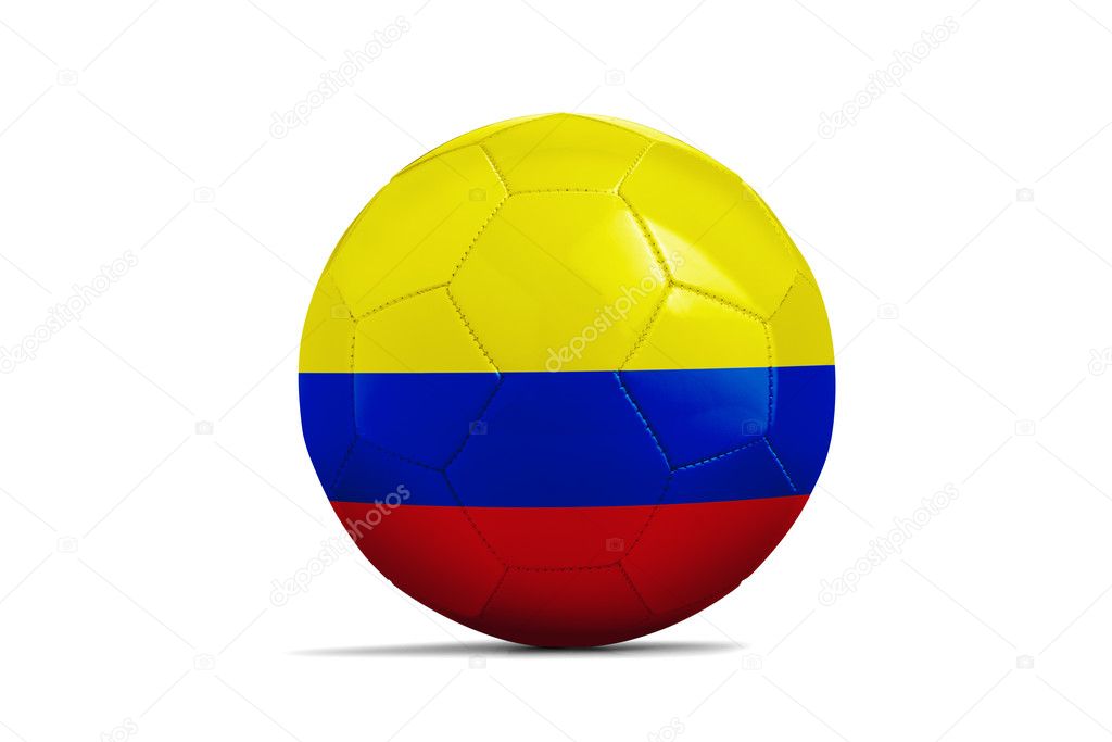 Soccer balls with teams flags, Brazil 2014. Group C, Colombia
