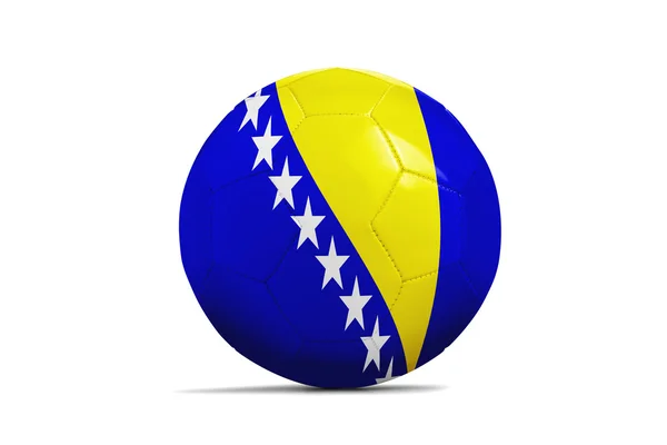 Fotbalové míče s týmy příznaky, Brazílie 2014. Skupina f, Bosna a — Stock fotografie