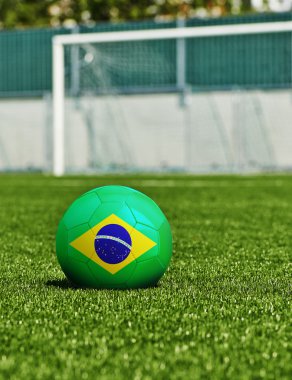 Brezilya bayrağı çim Stadyumu futbol topu