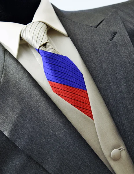 Vestido de novia con bandera Rusia en corbata — Foto de Stock