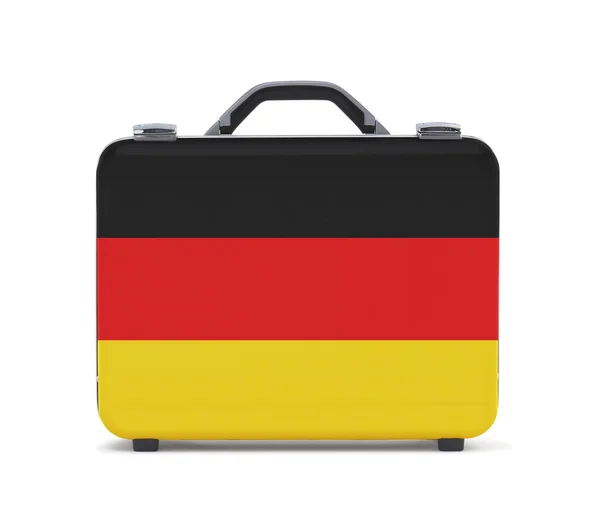 Valise d'affaires pour les voyages avec drapeau de l'Allemagne — Photo