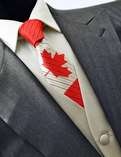 Trouwjurk met vlag canada op gelijkspel — Stockfoto