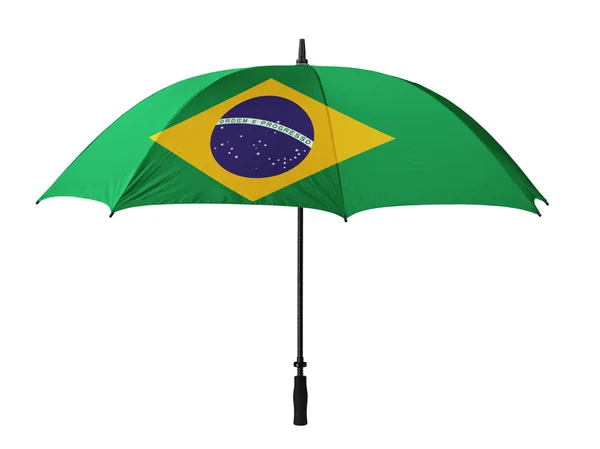Podnikatelský koncept: deštník vlajky z Brazílie — Stock fotografie