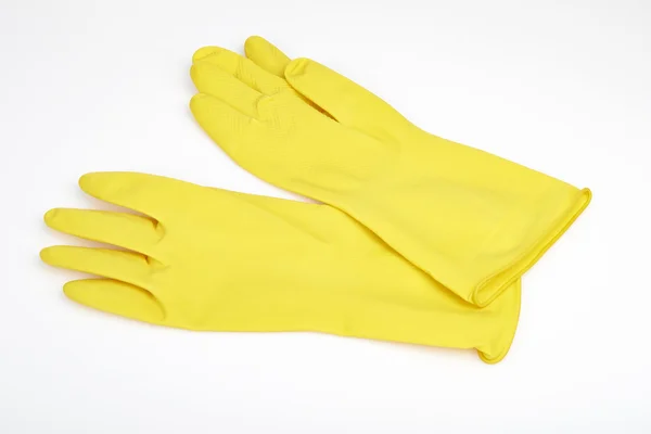 Yellow rubber gloves — Stock Photo, Image