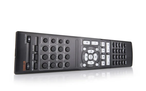 Tv and audio remote control keypad black — Stock Photo, Image