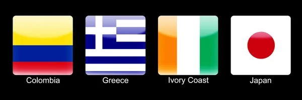 Smartphone pictogrammen met groep c vlaggen — Stockfoto
