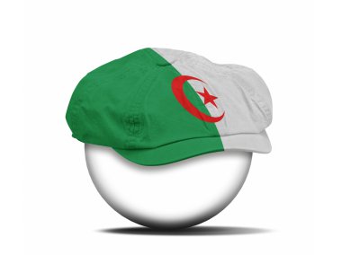 Cezayir bayrağı ile beyaz şapkası moda