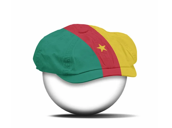 Fashion hat on white with the flag of Cameroon — Stock Photo, Image