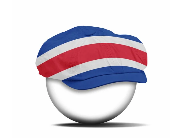 Módní klobouk na bílém s vlajkou Kostariky — Stock fotografie
