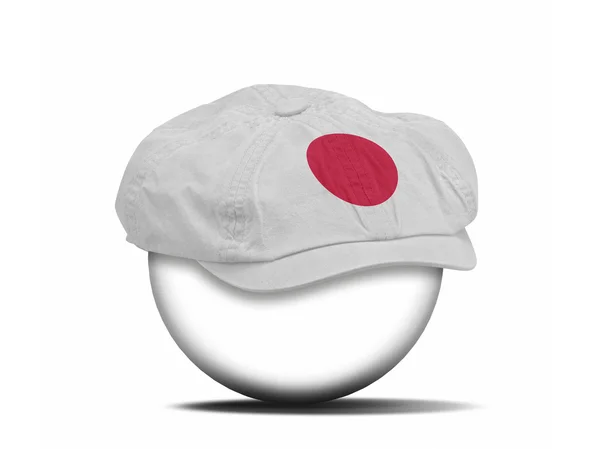Μόδας καπέλο σε άσπρο φόντο με τη σημαία της Ιαπωνίας — Stockfoto