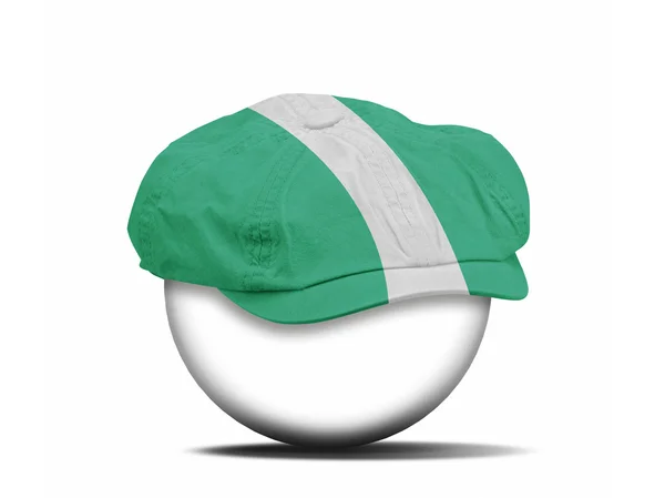 Chapeau de mode sur blanc avec le drapeau du Nigeria — Photo