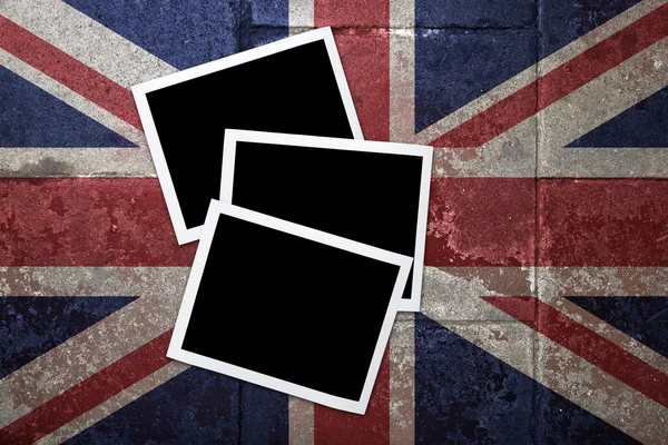 Grunge geflaggter UK-Hintergrund mit Leerraum auf Instant Frame — Stockfoto