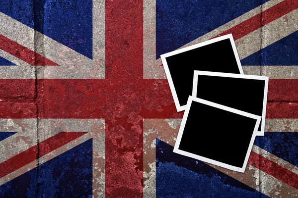Grunge geflaggter UK-Hintergrund mit Leerraum auf Instant Frame — Stockfoto