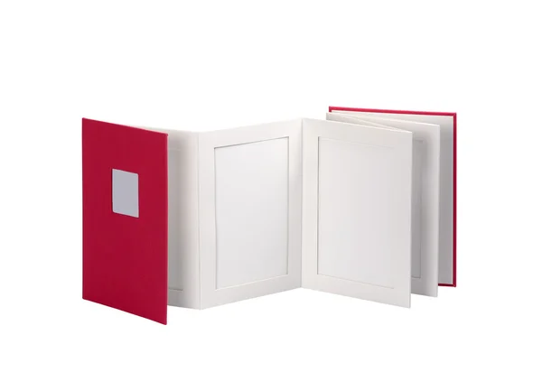 空白の本、白い背景で隔離のフォト アルバム — ストック写真