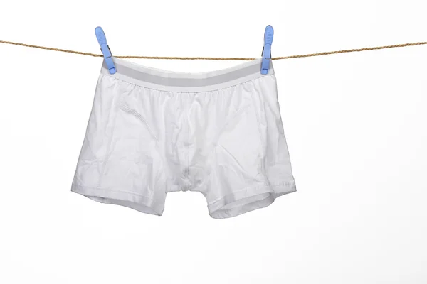 Bílé spodní prádlo na provázku — Stock fotografie