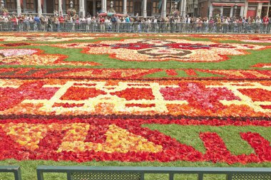 Brüksel 'deki Grand Place' de dev halı.