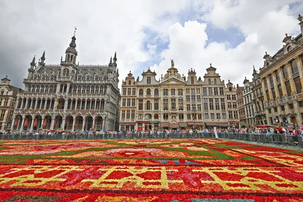 stock image Giant carpet at Grand Place in Brussels