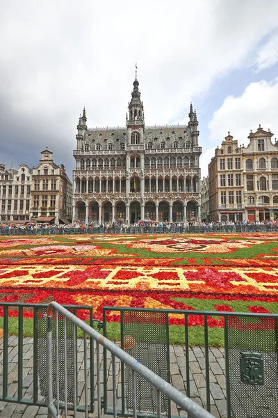 Gigantyczny dywan na Grand Place w Brukseli — Zdjęcie stockowe