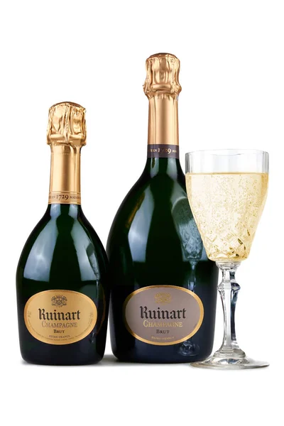Bruxelles Belgio Novembre 2020 Due Diversi Tipi Bottiglie Champagne Ruinart — Foto Stock