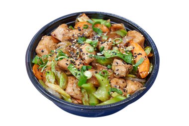 Tavuklu ve zencefilli paket. Kırpma yolu ile izole edilmiş