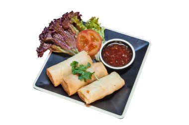 Siyah Plaka 'daki Tavuk Yuvarlama Görünümü Kırpma yolu ile beyaz üzerine izole