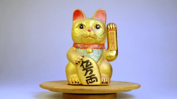 Japanese Lucky Arm Cat Motion — Video Stock