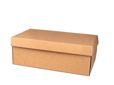 Kapalı kahverengi post paketlemesi kırpma yolu ile beyaz üzerinde izole