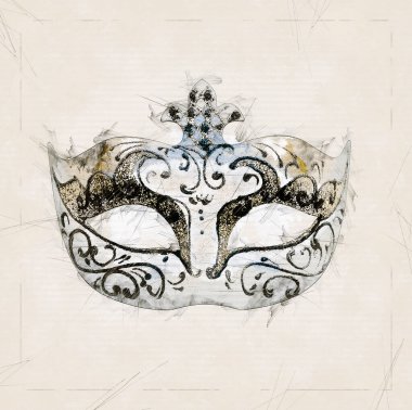 Önden Karnaval Maskesi Çizimi