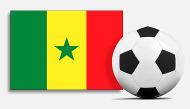Senegal Milli Takımı bayraklı boş futbol topu.