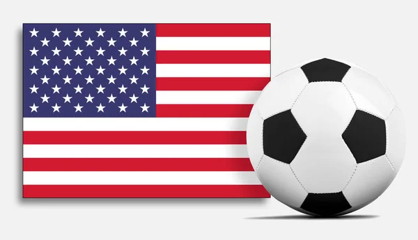 Blanco Voetbal Met Amerikaanse Vlag — Stockfoto