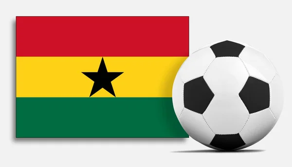 Üres Focilabda Ghána Nemzeti Csapat Zászlóval — Stock Fotó