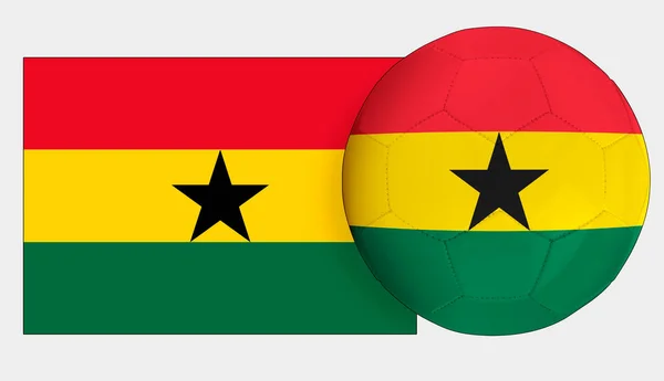 Fußball Mit Ghanaischer Nationalmannschaftsflagge — Stockfoto