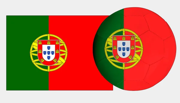 Bola Futebol Com Bandeira Seleção Portuguesa — Fotografia de Stock