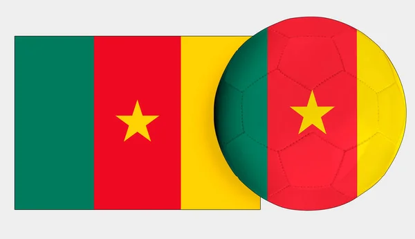 Soccer Ball Cameroon National Team Flag — Stock Photo, Image