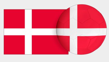Danimarka milli takımının bayraklı futbol topu.