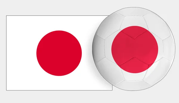 Voetbal Met Japanse Nationale Teamvlag — Stockfoto
