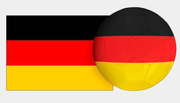 Ballon Football Avec Drapeau Équipe Nationale Allemagne — Photo